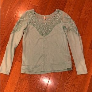Free people aqua pullover M